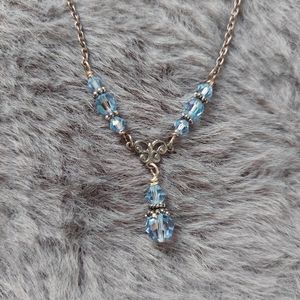 Sterling Silver and Austrian Crystal Adjustable Necklace